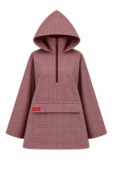Amara Anorak - Burgundy-White Gingham