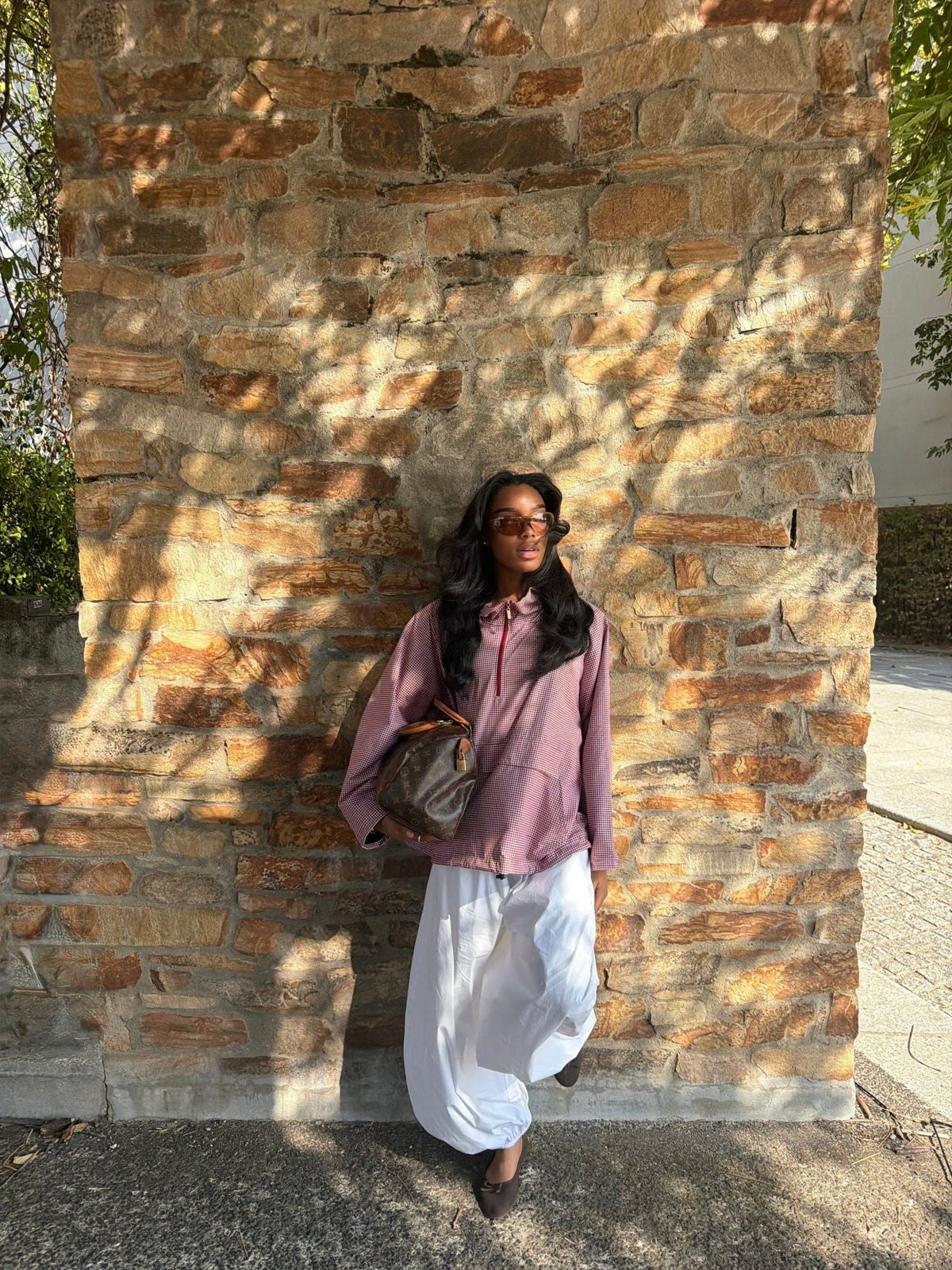 Anorak Amara - Bordeaux-Blanc Vichy - TAHIRA