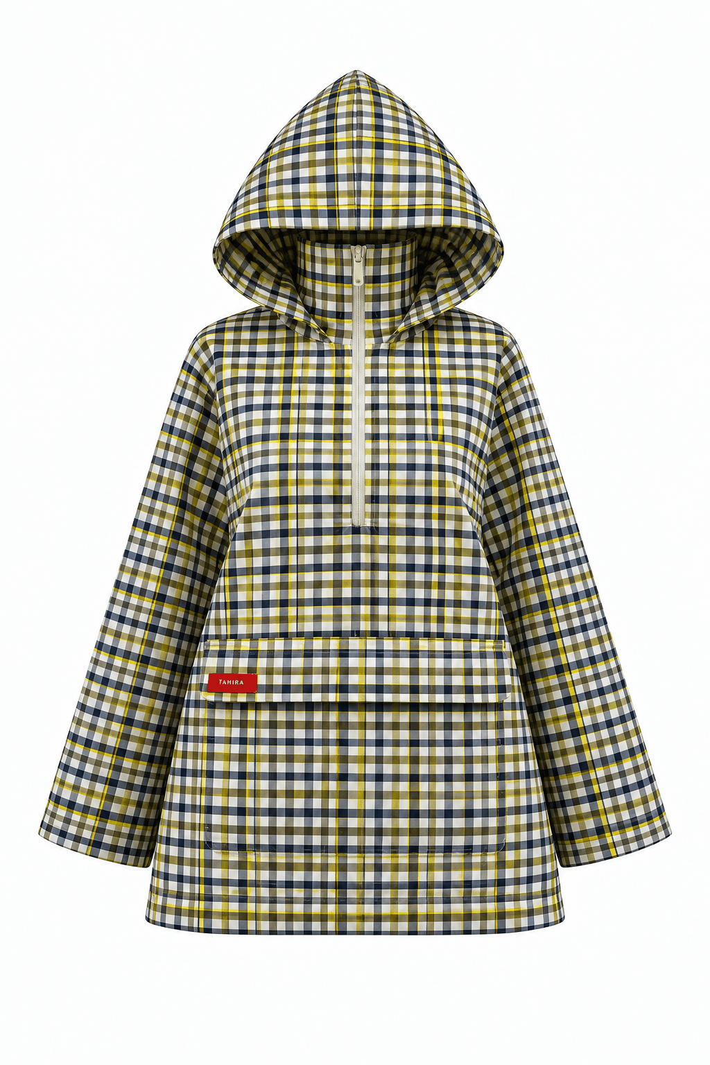 Anorak Amara - Jaune-Bleu Carreaux Fins - TAHIRA