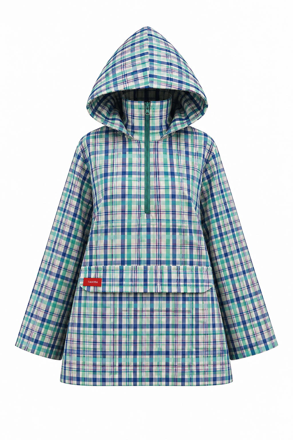 Anorak Amara - Vert-Bleu Carreaux - TAHIRA