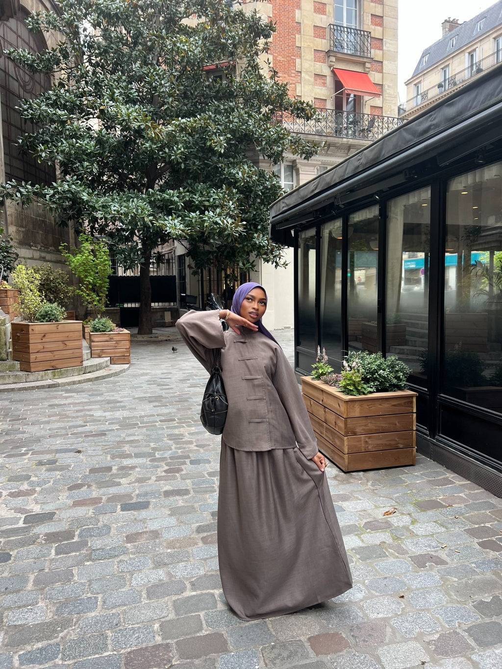Blouse Ling Taupe (Tall) - TAHIRA