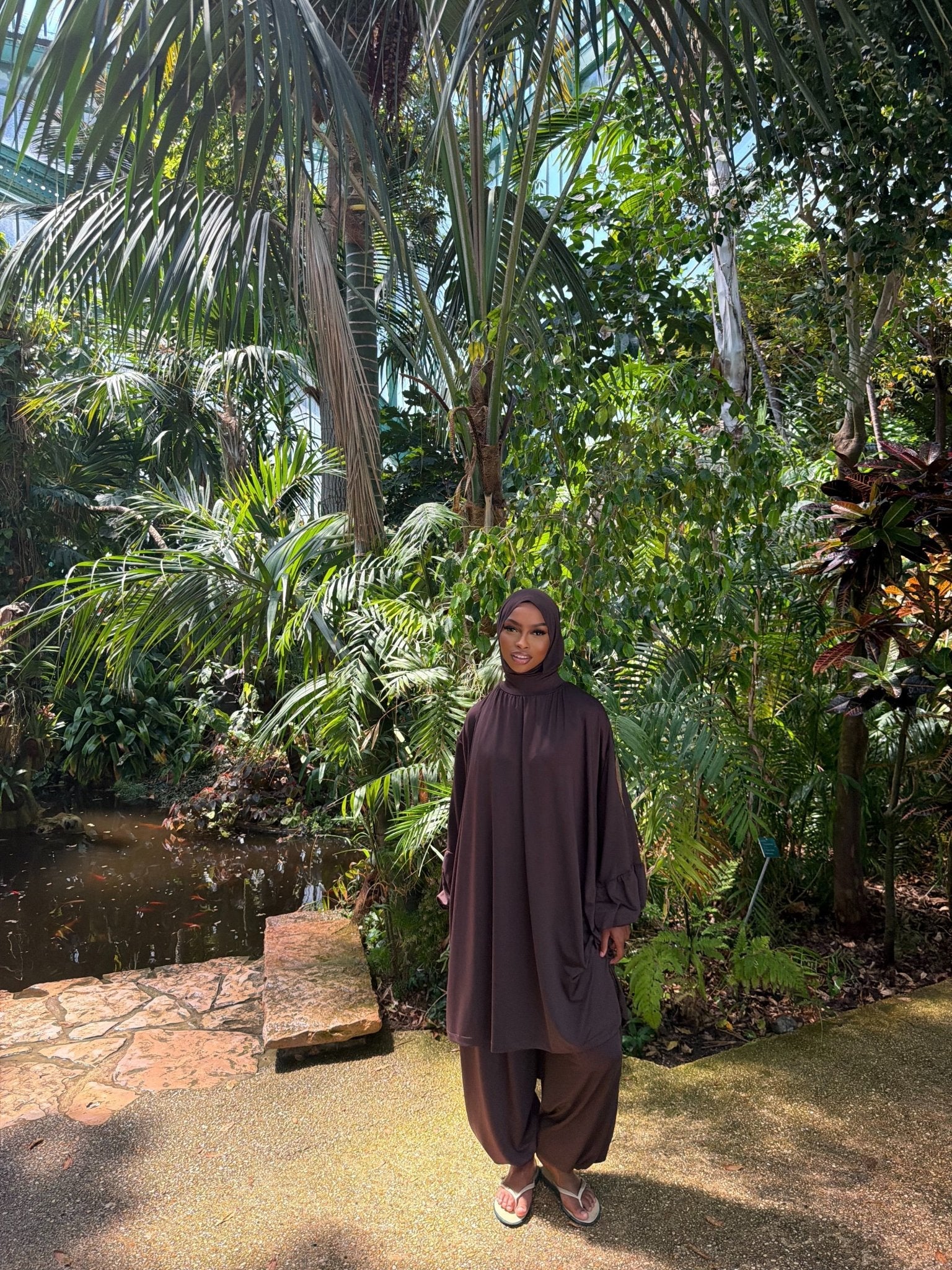 Burkini Houda Premium Chocolat + Hijab - TAHIRA