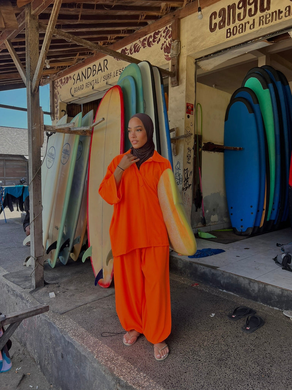 Burkini polo Lina Orange vif - TAHIRA