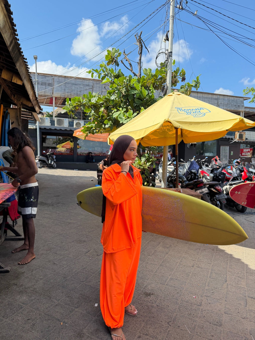 Burkini polo Lina Orange vif - TAHIRA