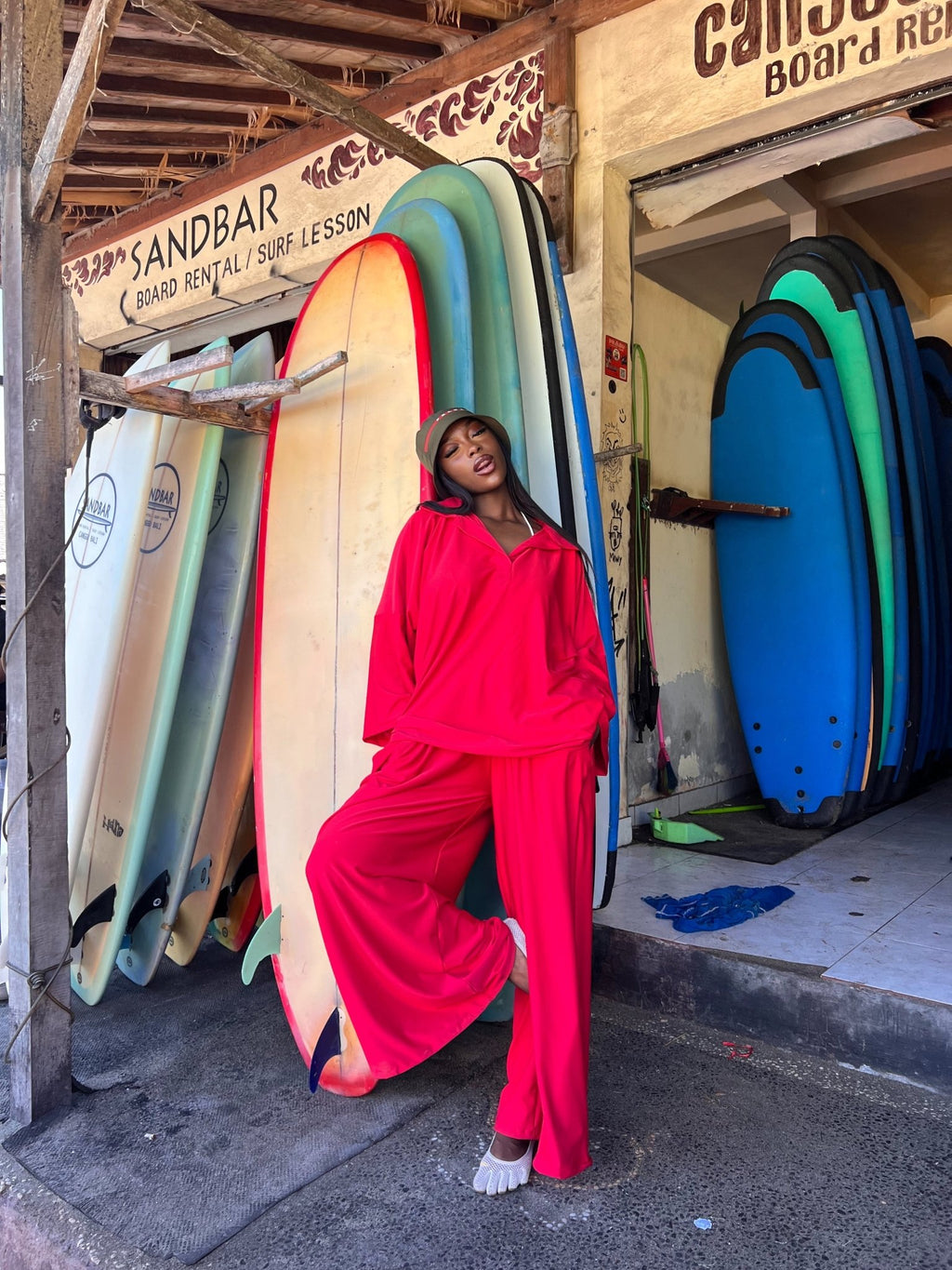 Burkini polo Lina Rouge - TAHIRA