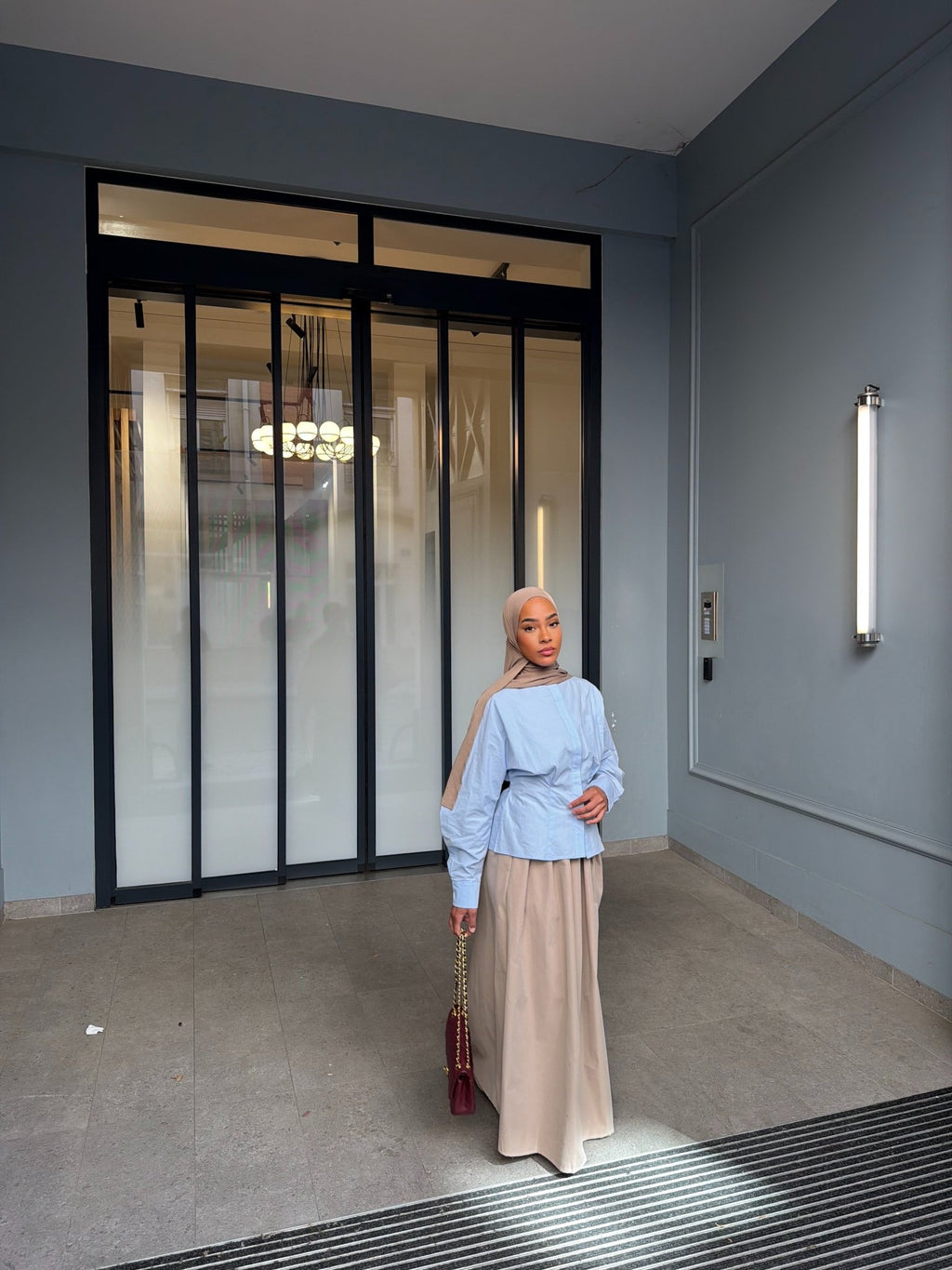Chemise Torrento Bleu Ciel ajustable - TAHIRA