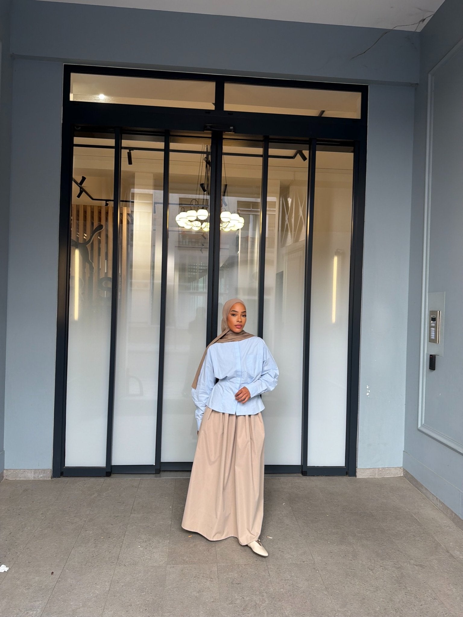 Chemise Torrento Bleu Ciel ajustable - TAHIRA