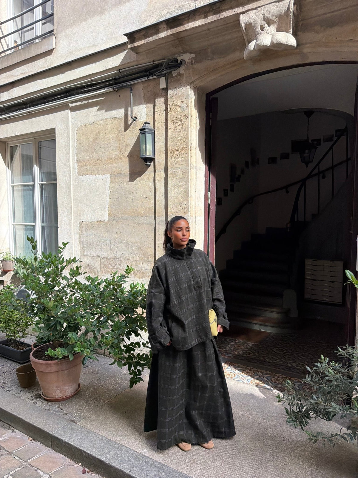 Ensemble Alicante Kaki (Carreaux blanc) - TAHIRA