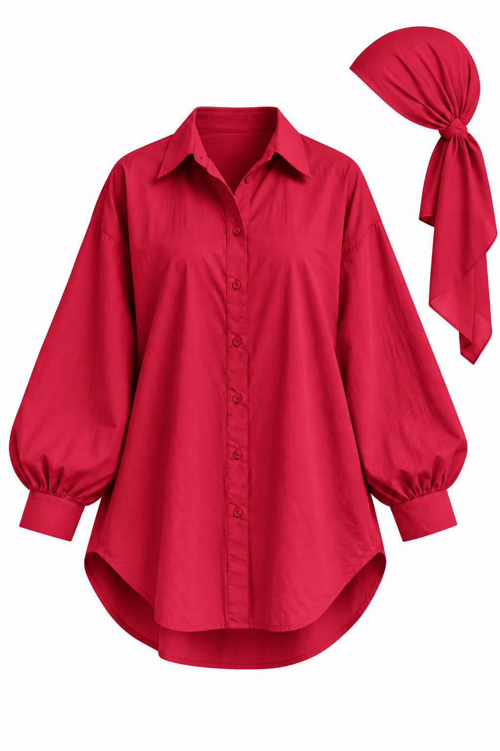 Ensemble Awa Rouge (Chemise + Hijab) - TAHIRA