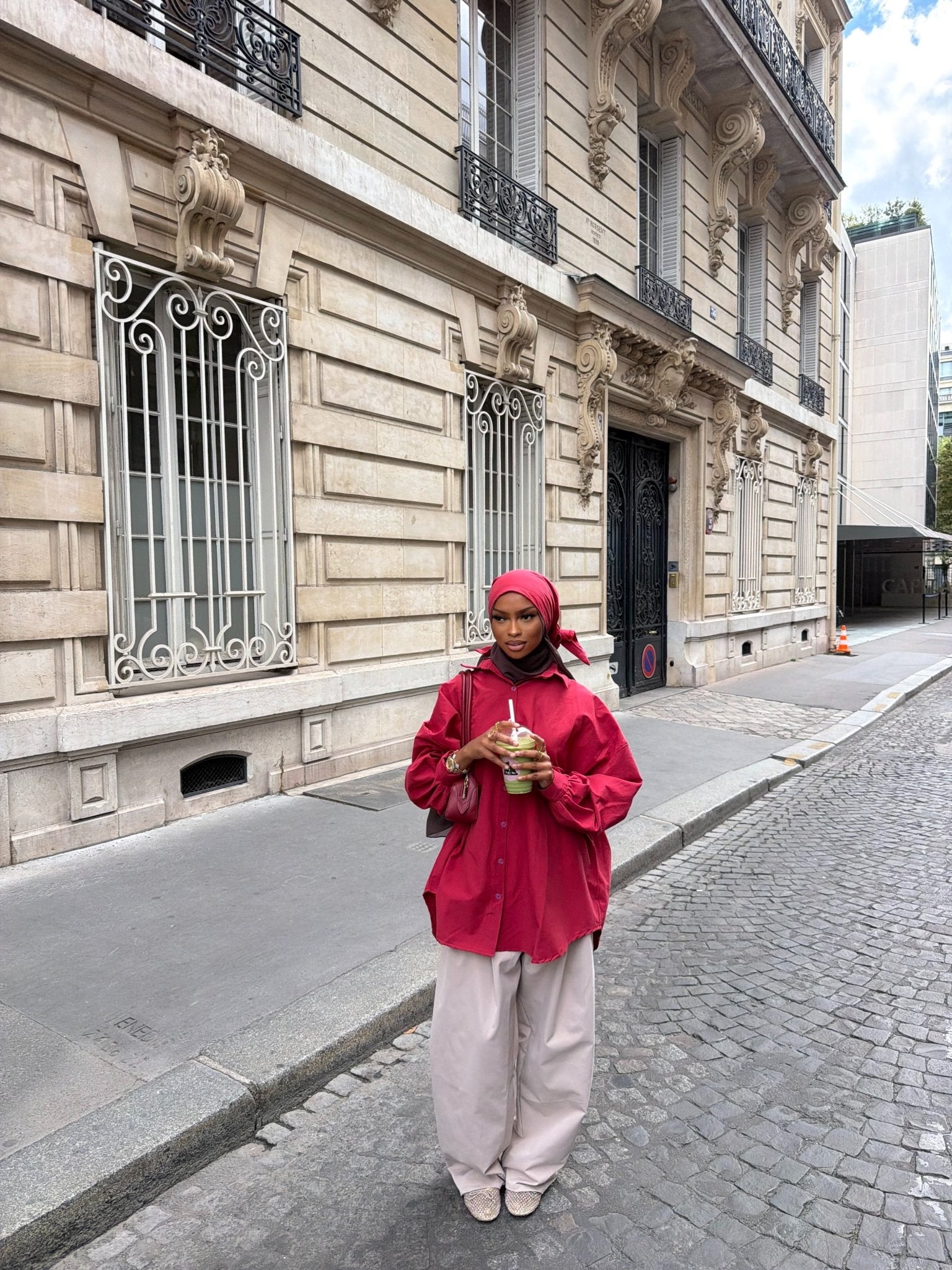 Ensemble Awa Rouge (Chemise + Hijab) - TAHIRA