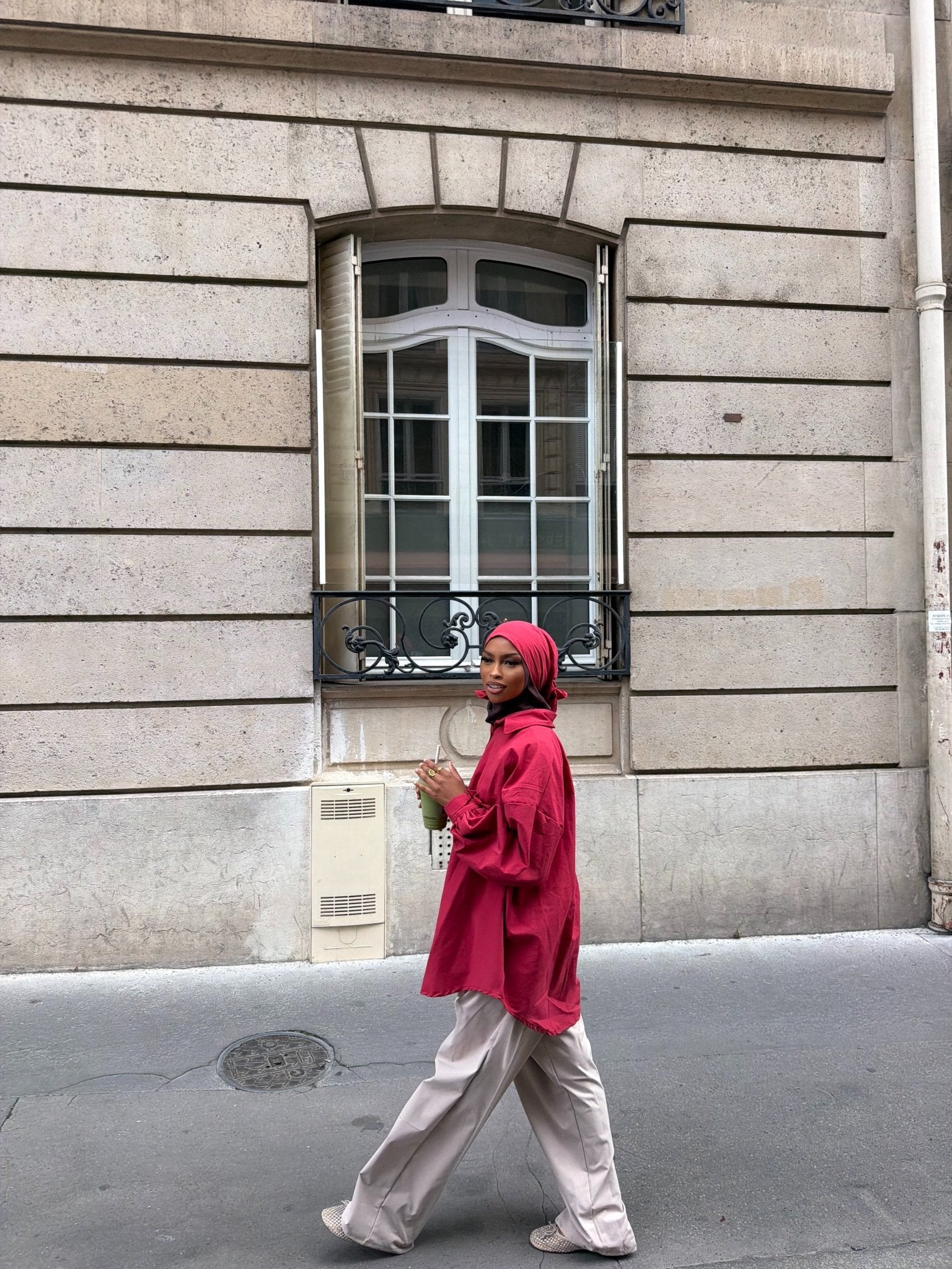 Ensemble Awa Rouge (Chemise + Hijab) - TAHIRA