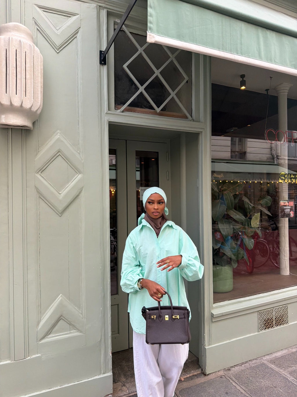 Ensemble Awa Turquoise (Chemise + Hijab) - TAHIRA