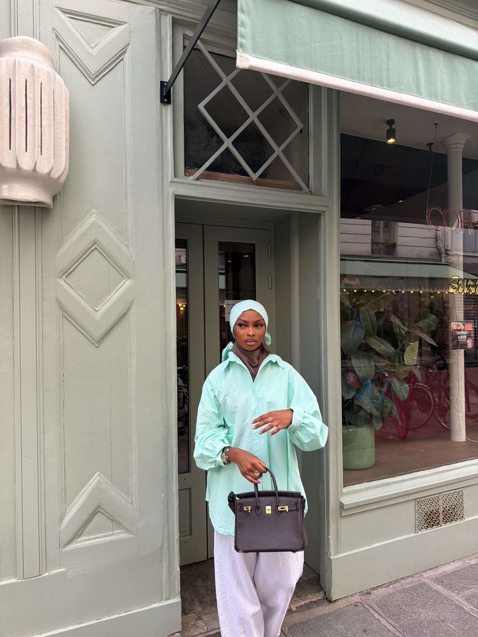 Ensemble Awa Turquoise (Chemise + Hijab) - TAHIRA