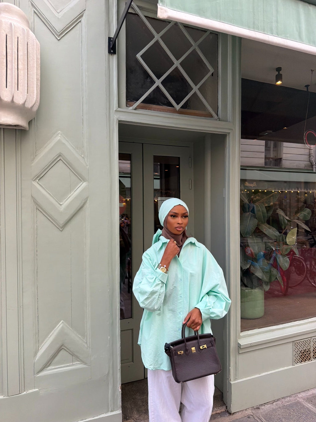 Ensemble Awa Turquoise (Chemise + Hijab) - TAHIRA
