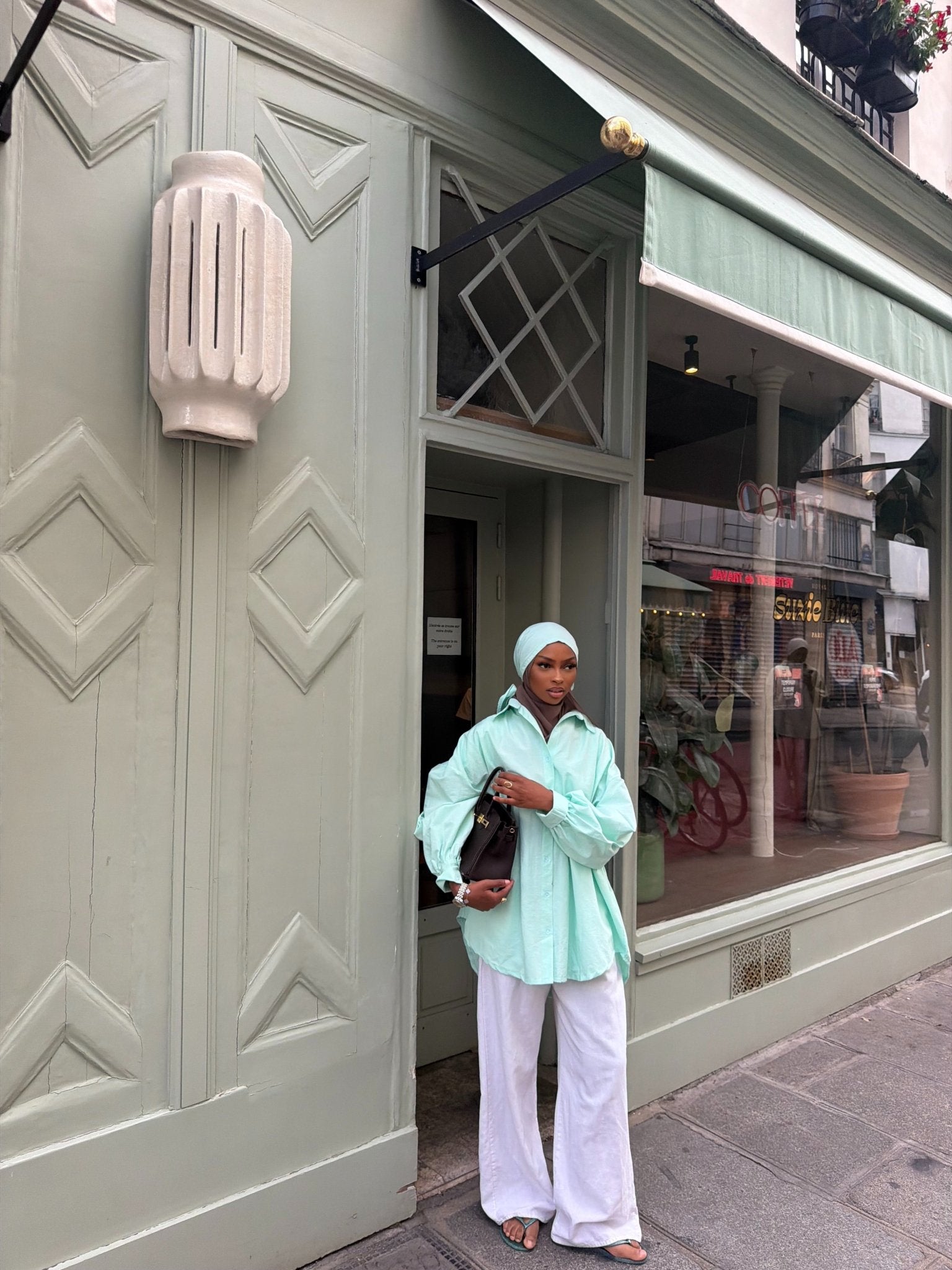 Ensemble Awa Turquoise (Chemise + Hijab) - TAHIRA