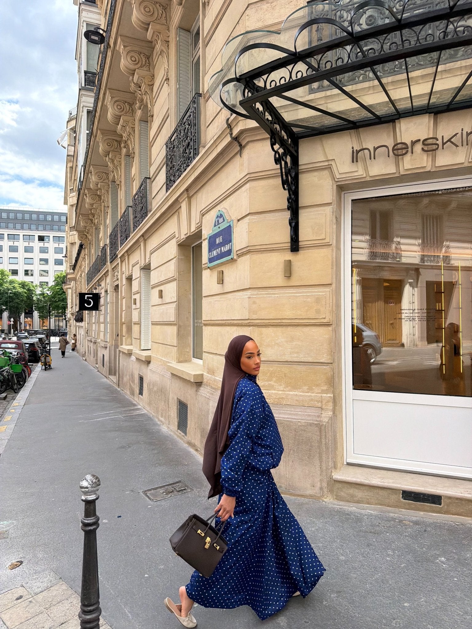 Ensemble Bianca Bleu marine (Pois blancs) - TAHIRA