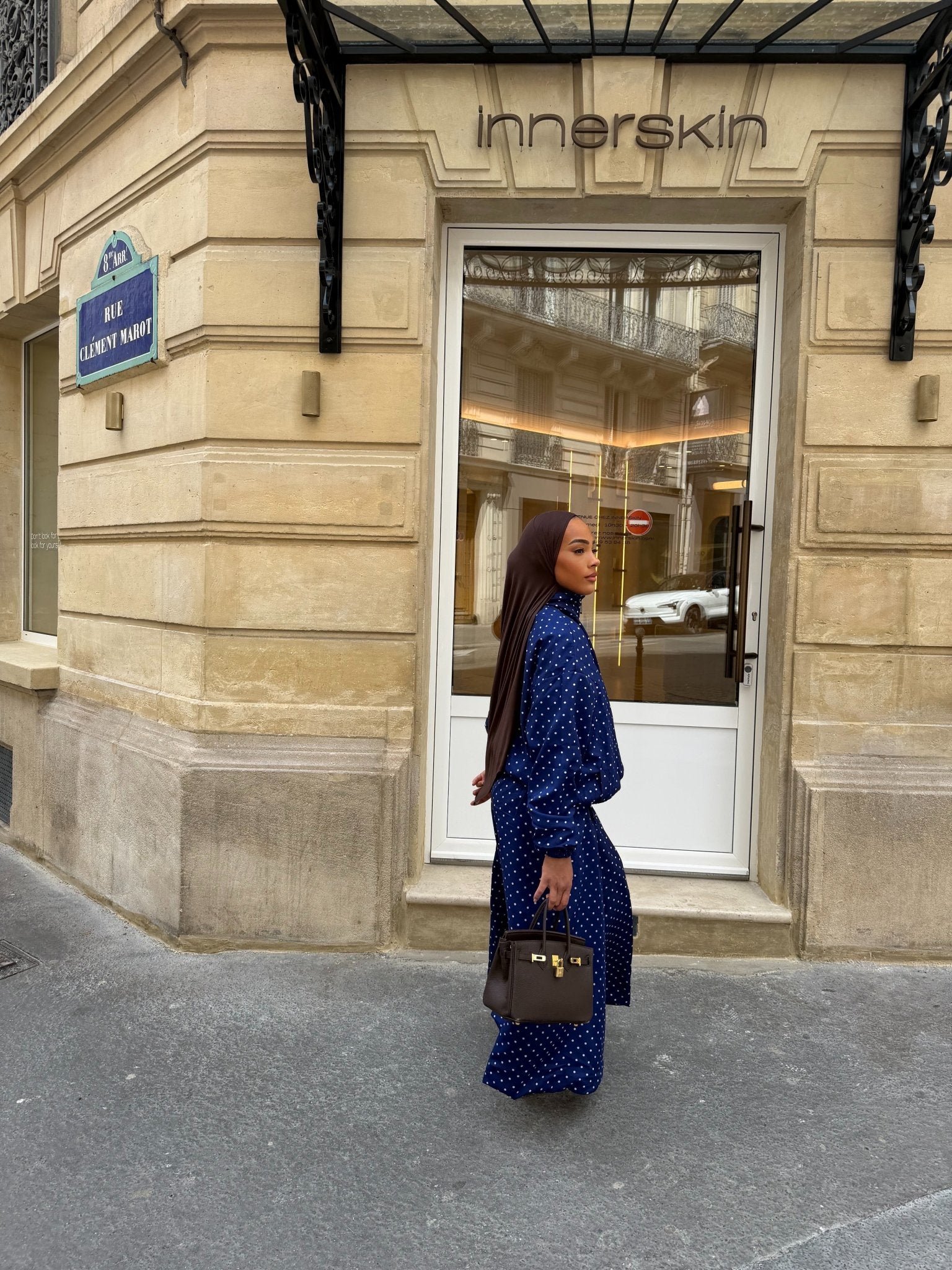 Ensemble Bianca Bleu marine (Pois blancs) - TAHIRA