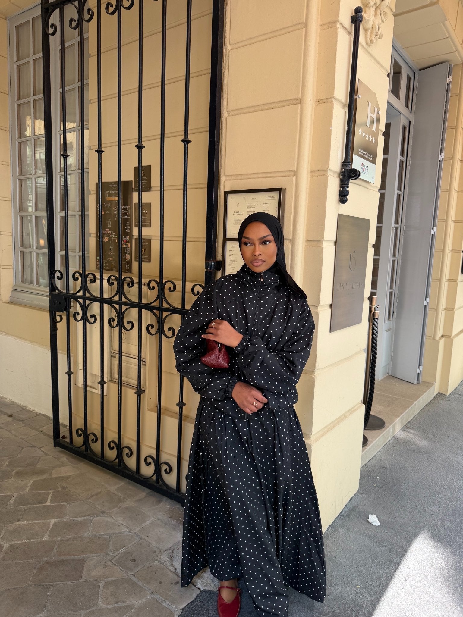 Ensemble Bianca Noir (Pois blancs) - TAHIRA