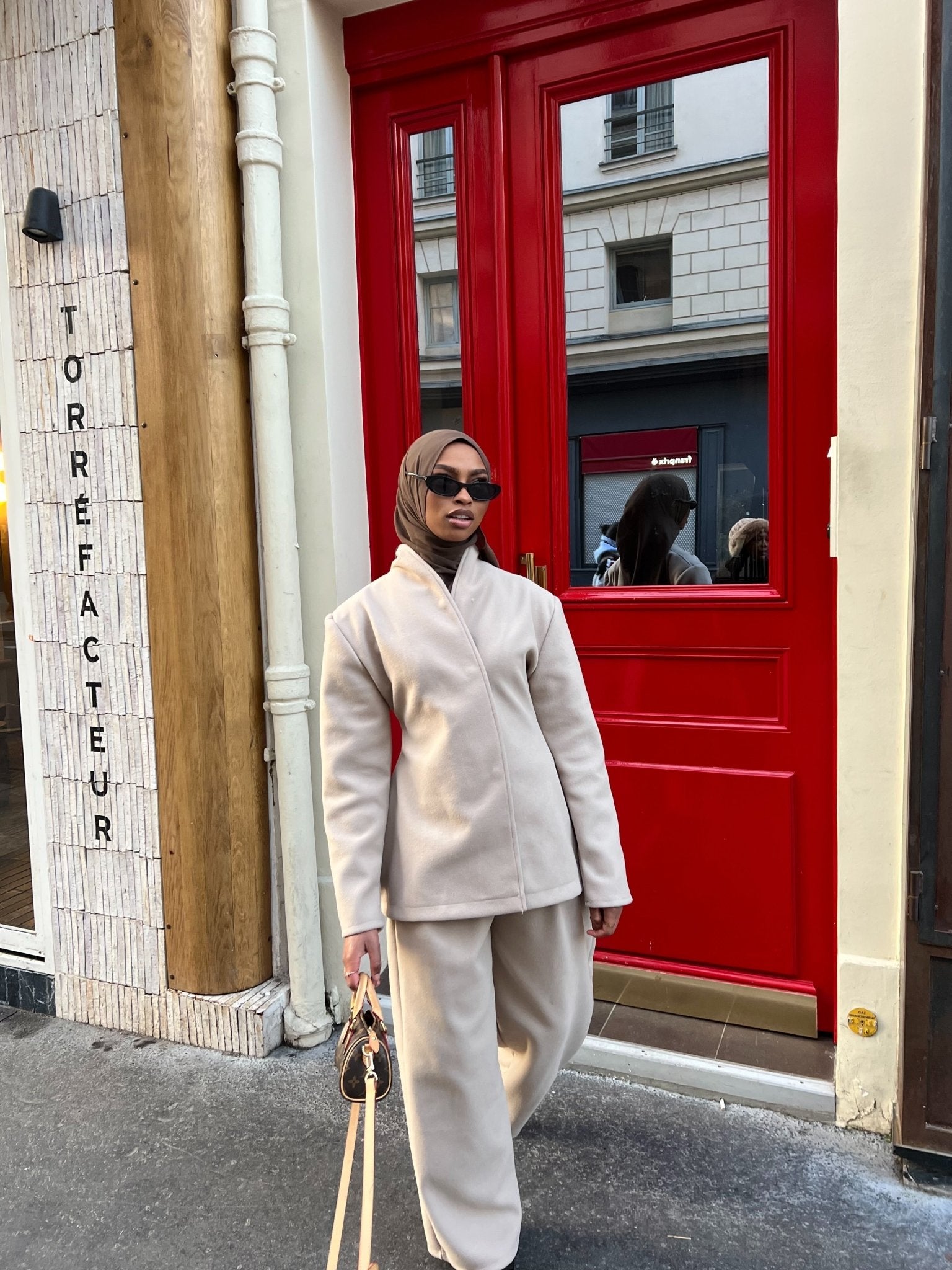 Ensemble Blazer Oria Beige Taupe M / L - TAHIRA