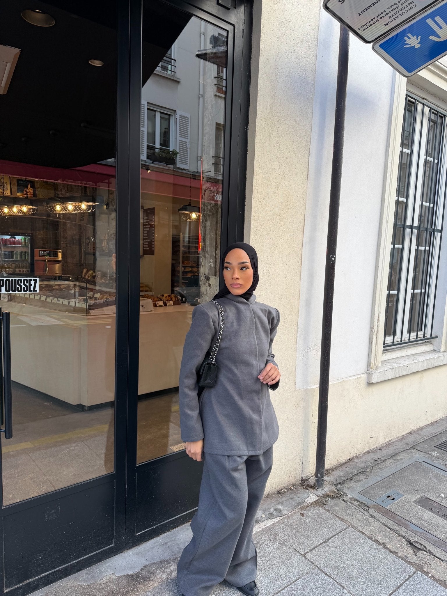 Ensemble Blazer Ornella Gris Foncé - TAHIRA