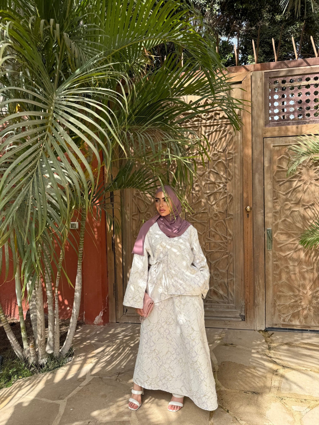 Ensemble Brocart Almeria Mauve - TAHIRA
