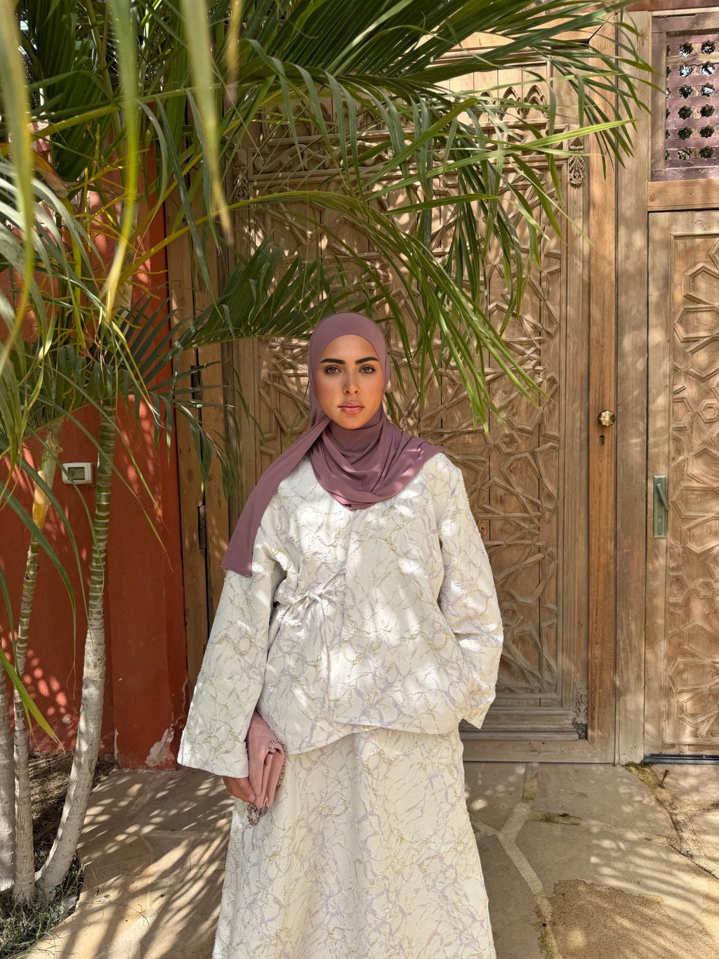 Ensemble Brocart Almeria Mauve - TAHIRA