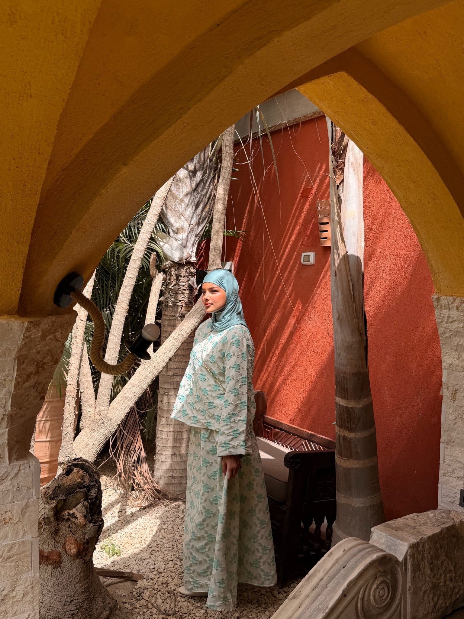 Ensemble Brocart Almeria Turquoise - TAHIRA