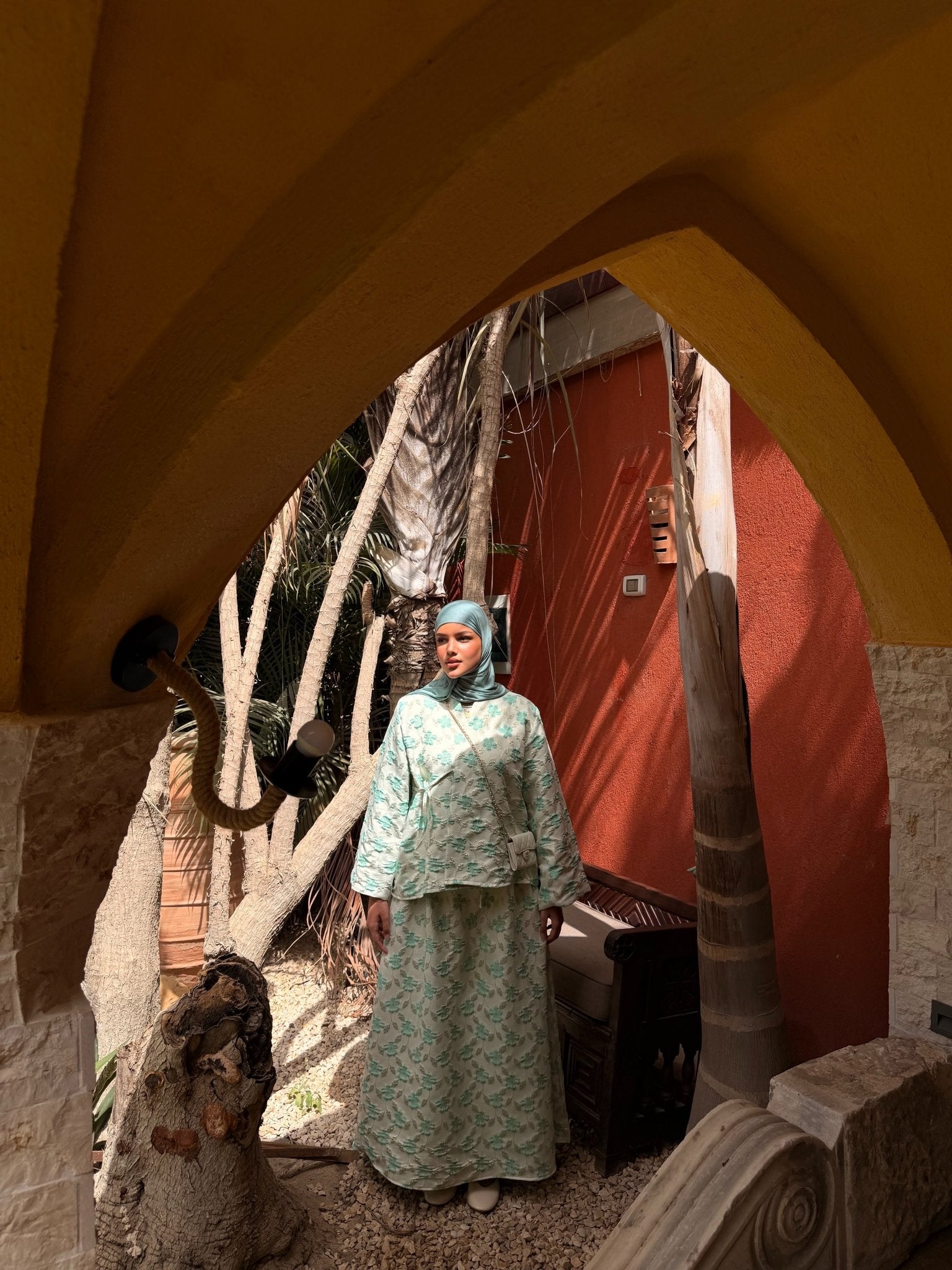 Ensemble Brocart Almeria Turquoise - TAHIRA