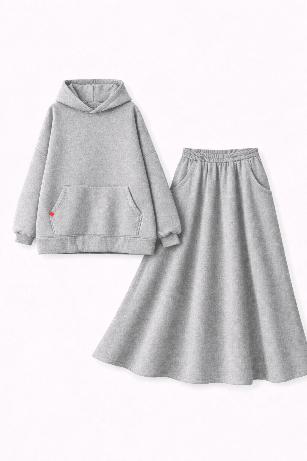 Ensemble Hoodie Heavy Gris ( Jupe ou Pantalon ) - TAHIRA