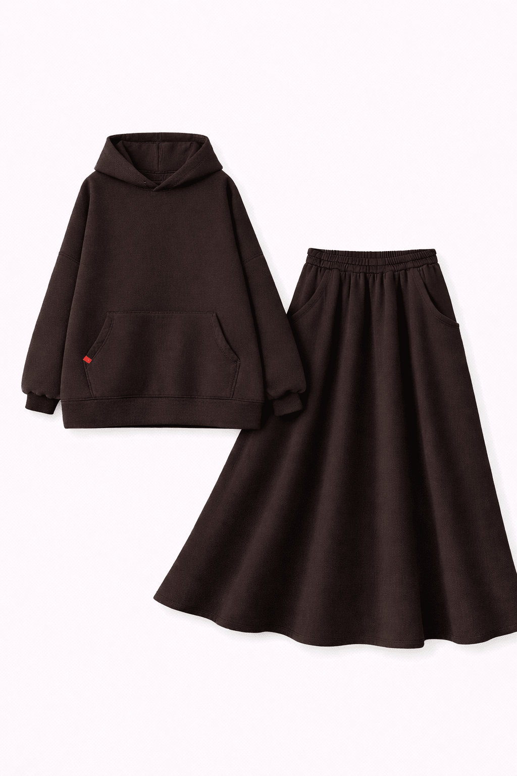 Ensemble Hoodie Heavy Marron ( Jupe ou Pantalon ) - TAHIRA