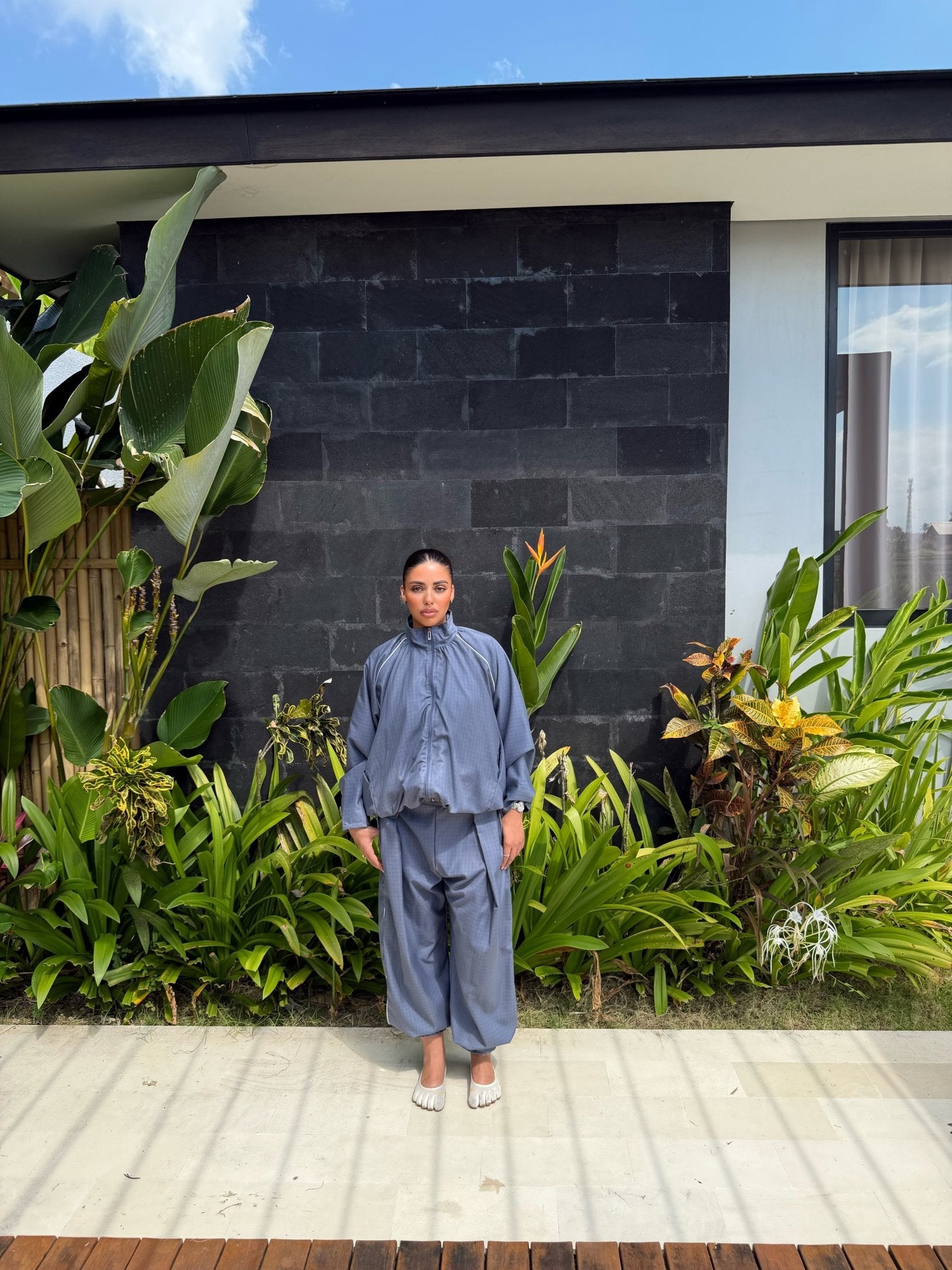 Ensemble Jogging Imen Bleu grisé - TAHIRA