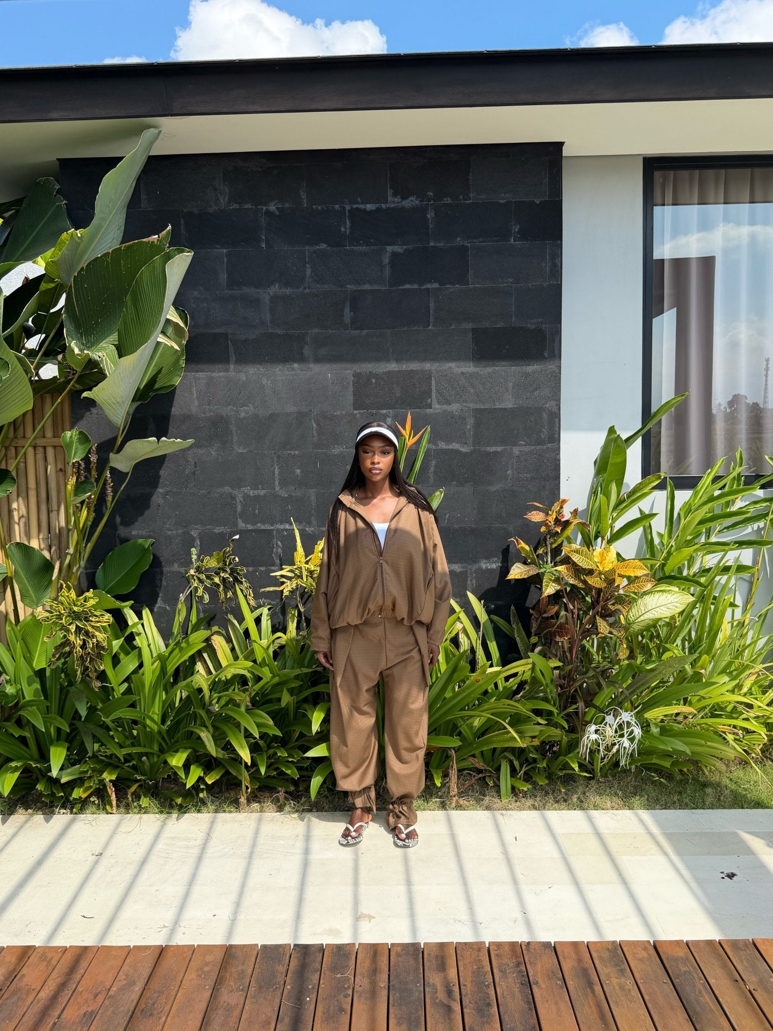 Ensemble Jogging Imen Camel foncé - TAHIRA
