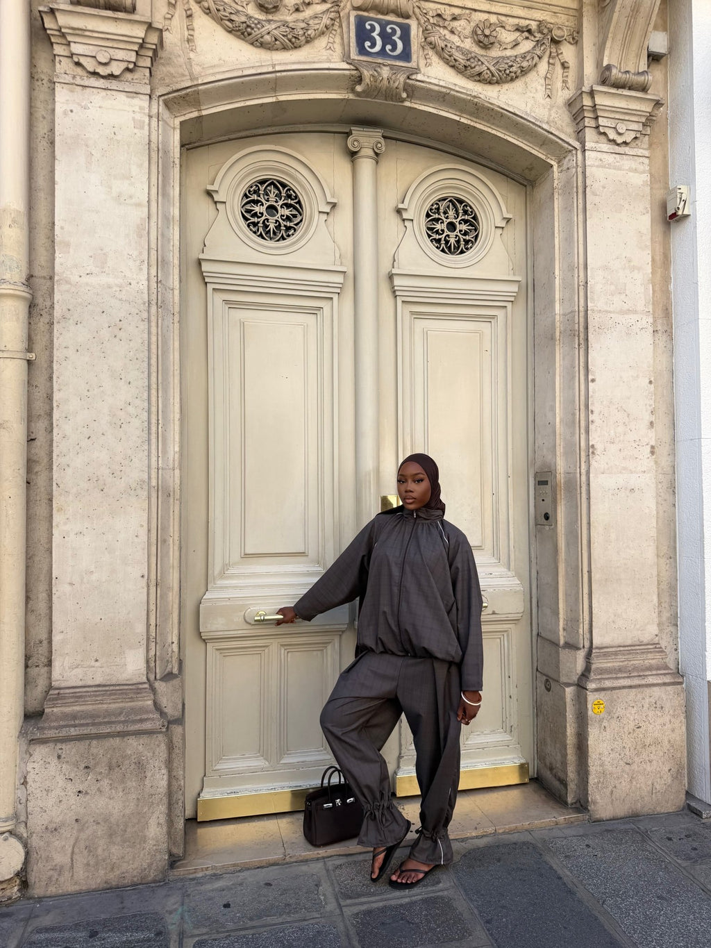 Ensemble jogging Imen - Gris anthracite - TAHIRA