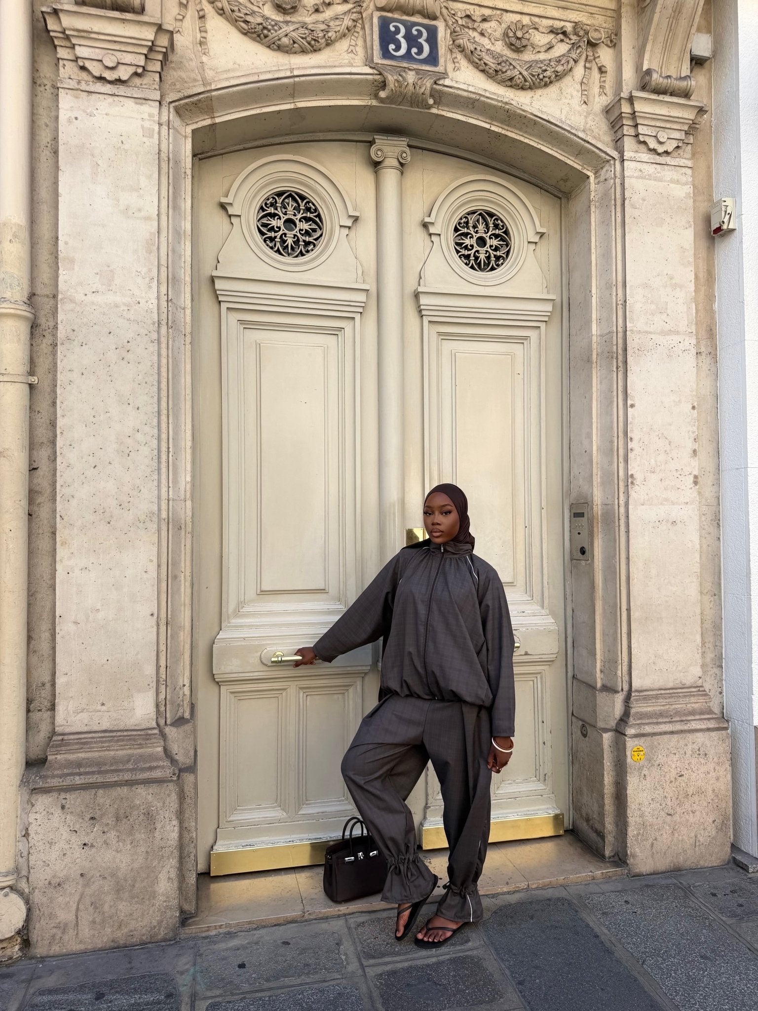 Ensemble jogging Imen - Gris anthracite - TAHIRA