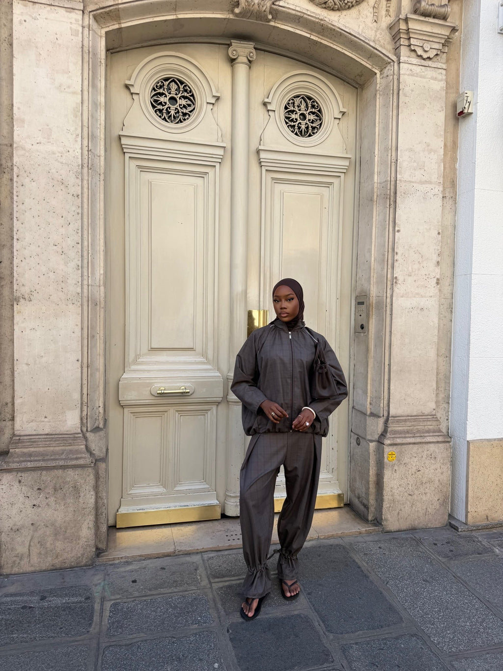 Ensemble jogging Imen - Gris anthracite - TAHIRA