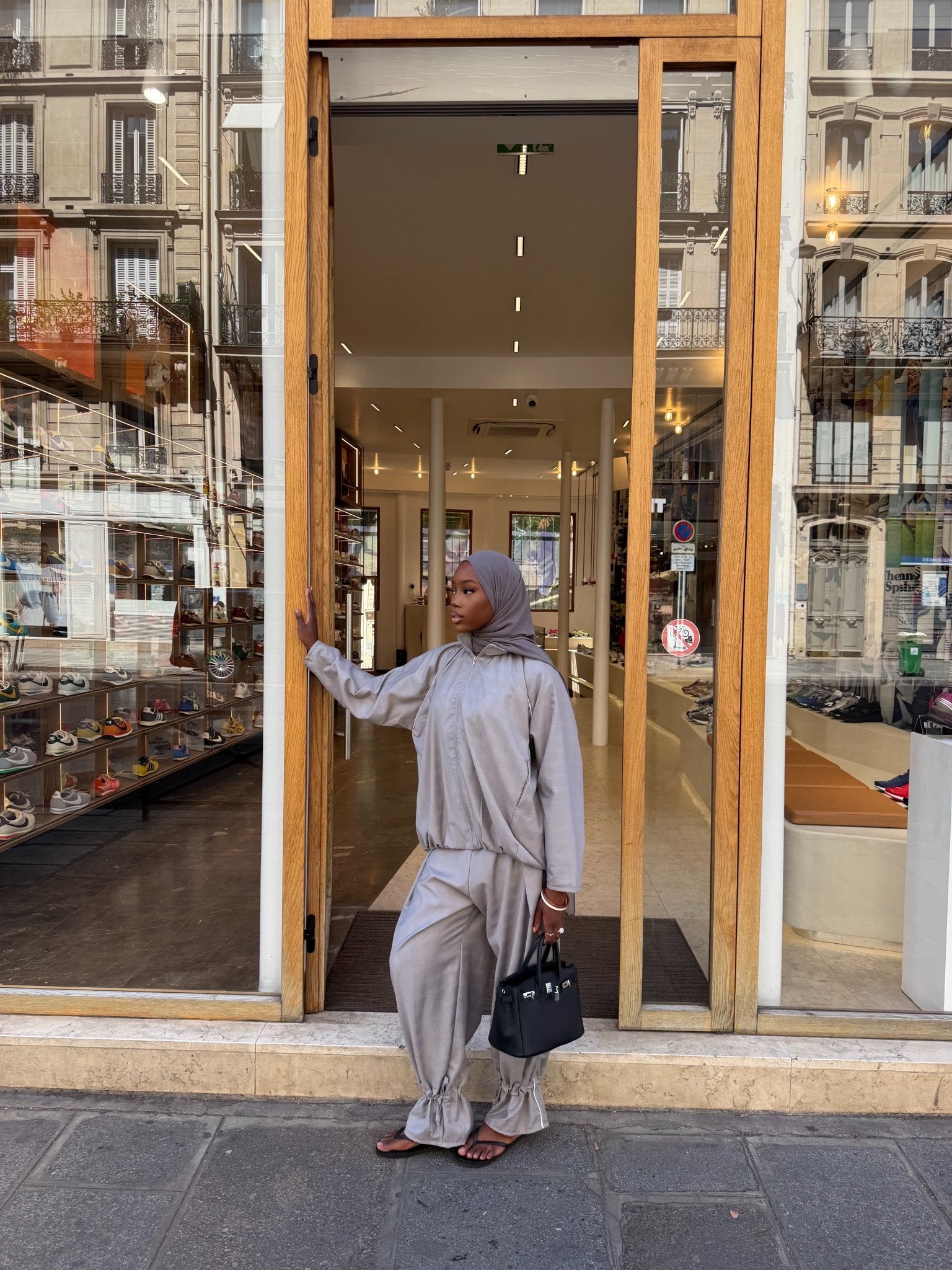 Ensemble jogging Imen - Gris perle - TAHIRA