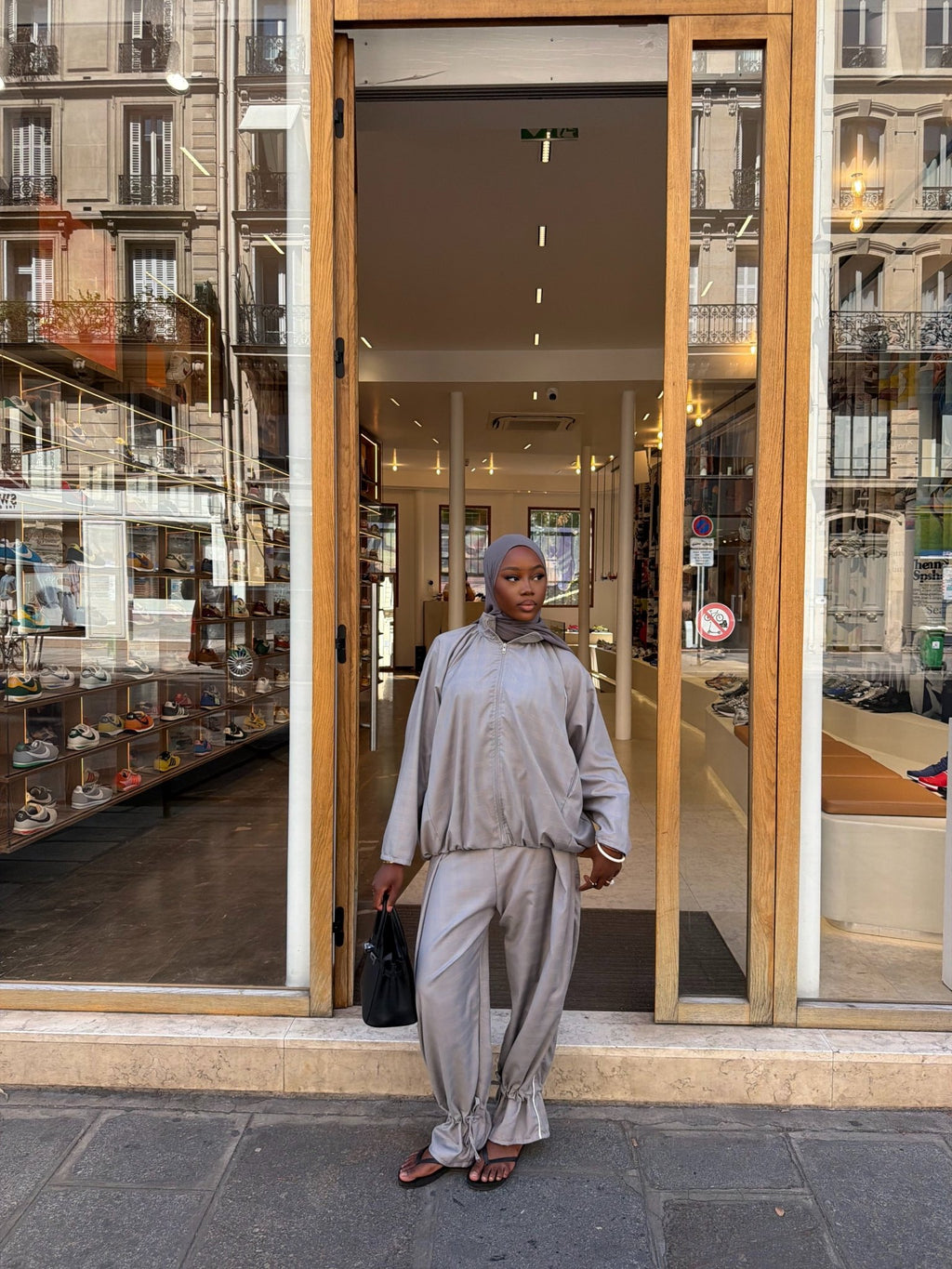 Ensemble jogging Imen - Gris perle - TAHIRA