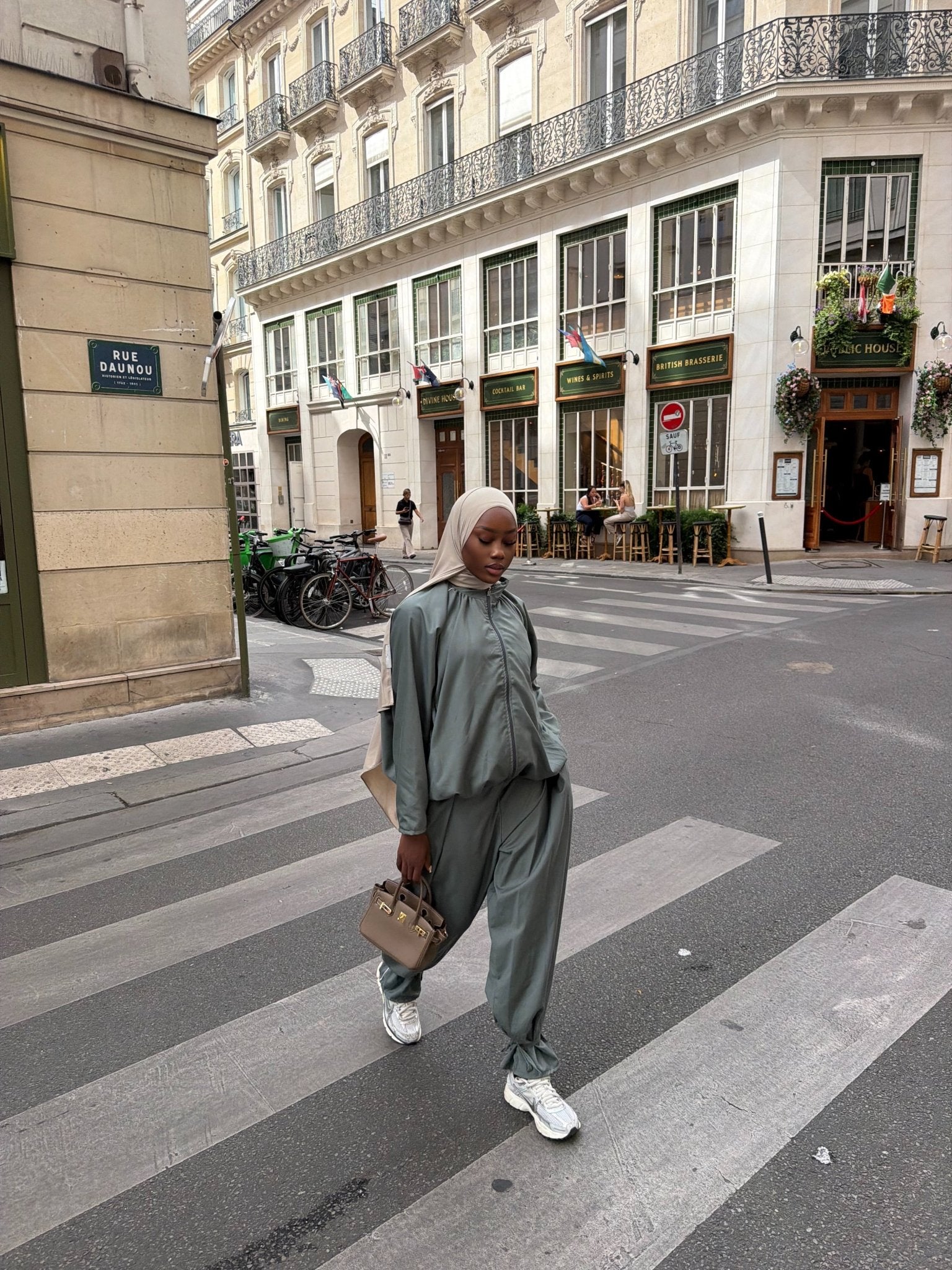 Ensemble jogging Imen - Vert-gris - TAHIRA