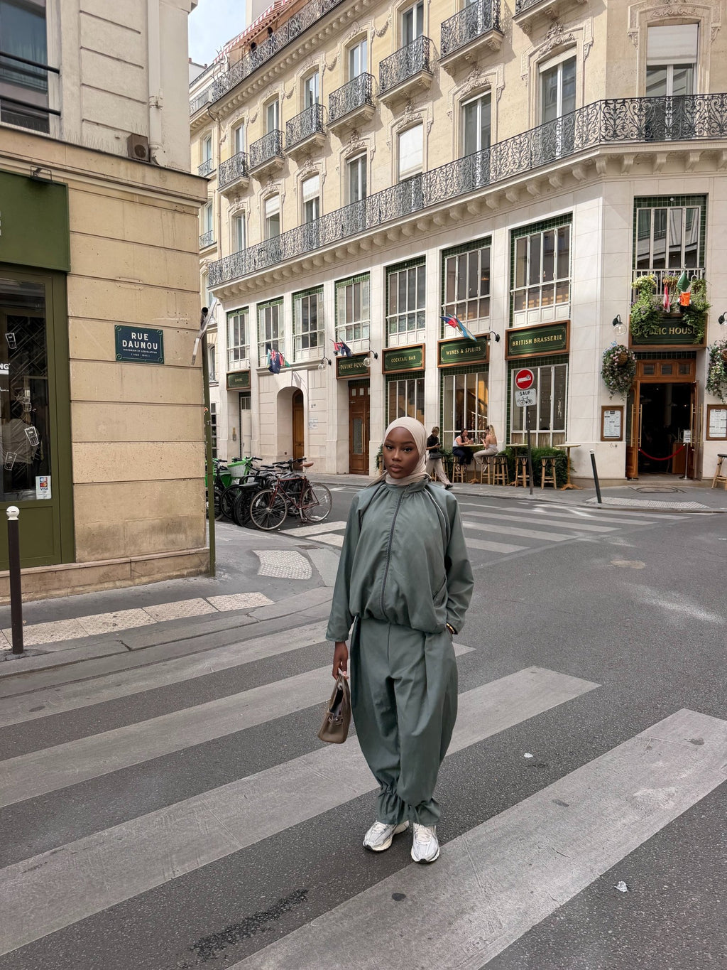 Ensemble jogging Imen - Vert-gris - TAHIRA