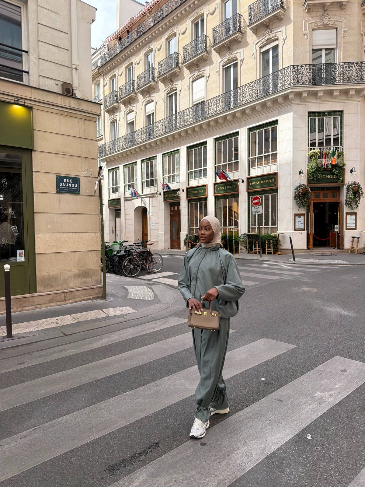 Ensemble jogging Imen - Vert-gris - TAHIRA