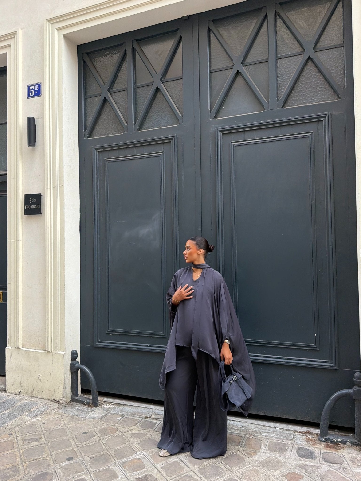 Ensemble Nawel Gris anthracite - TAHIRA