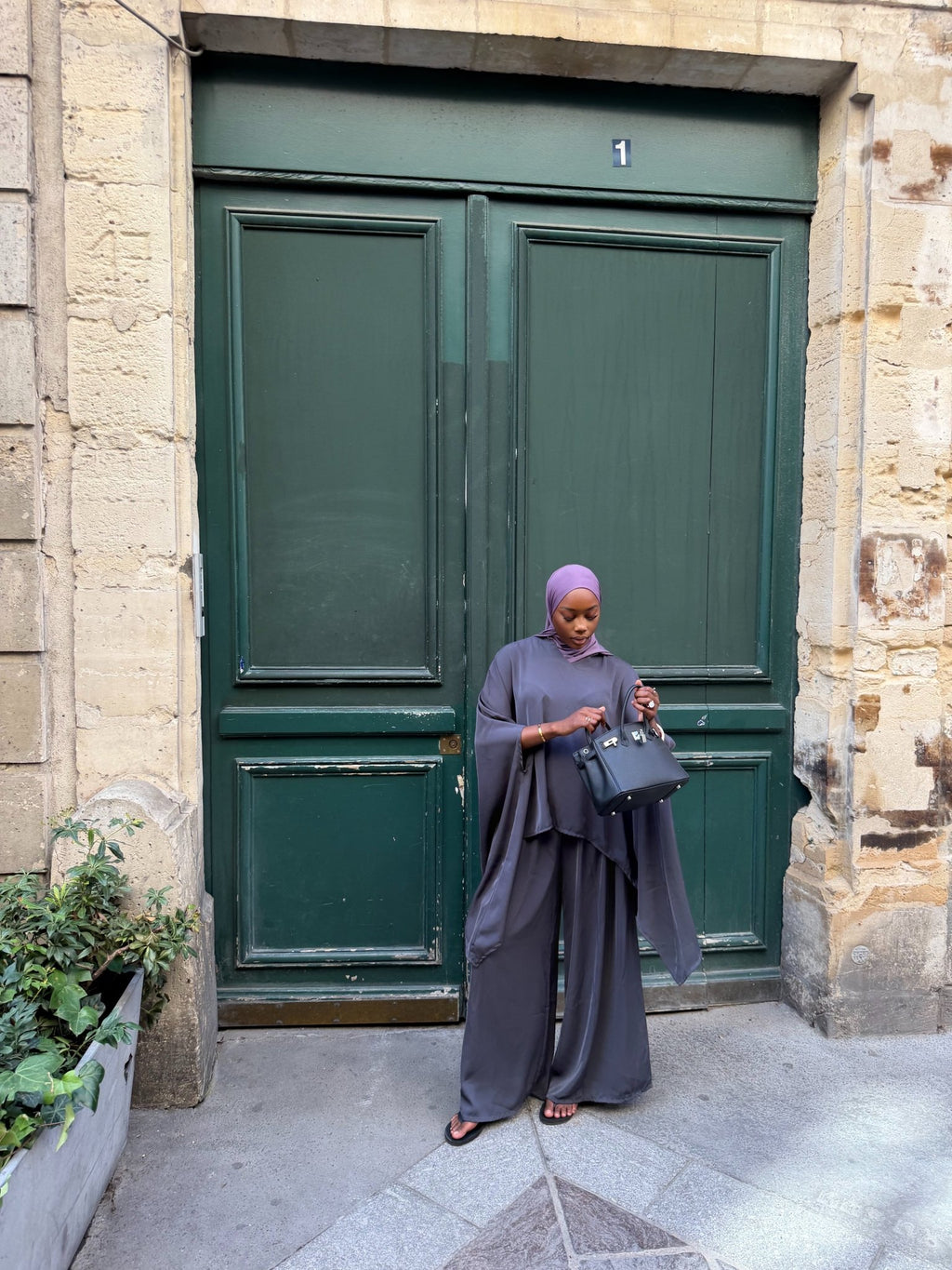 Ensemble Nawel Gris anthracite - TAHIRA