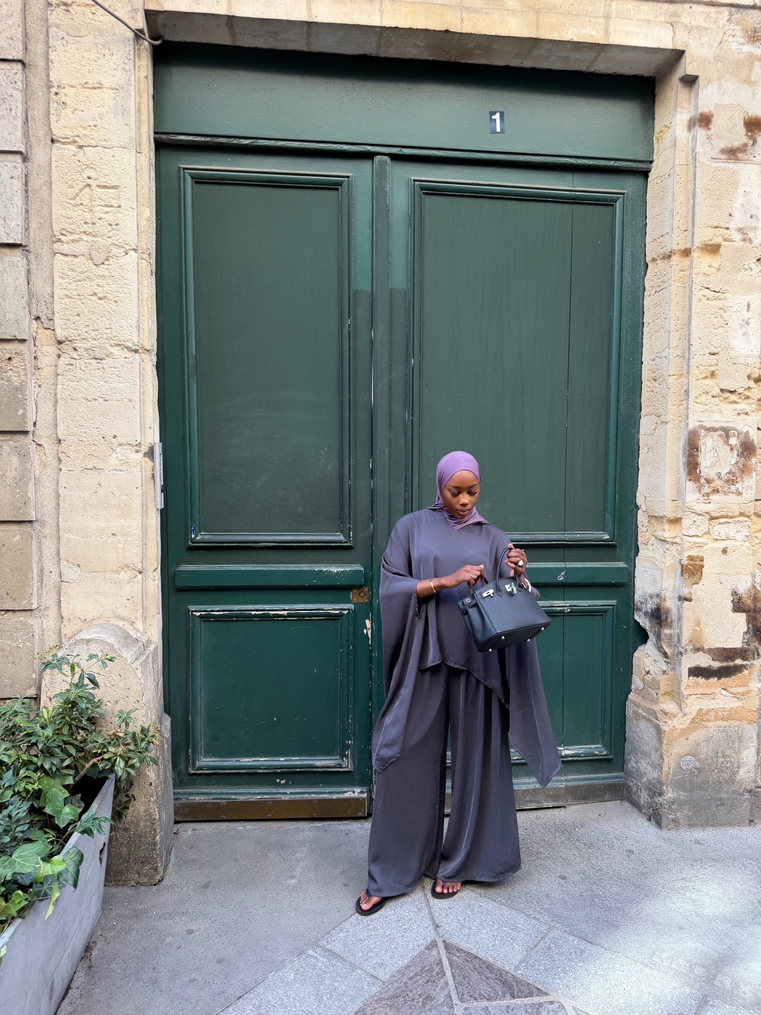 Ensemble Nawel Gris anthracite - TAHIRA