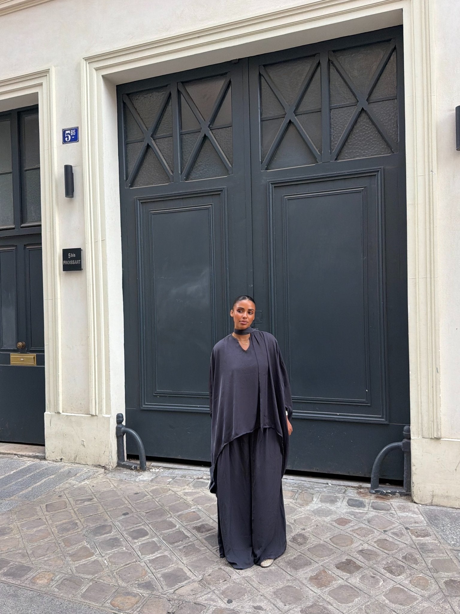 Ensemble Nawel Gris anthracite - TAHIRA