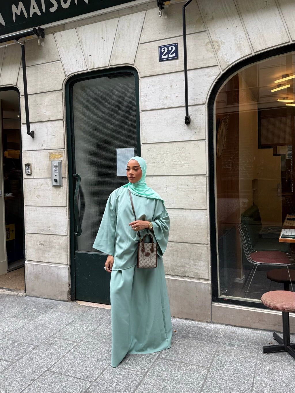 Ensemble Niyya Vieux Bleu Pastel - TAHIRA