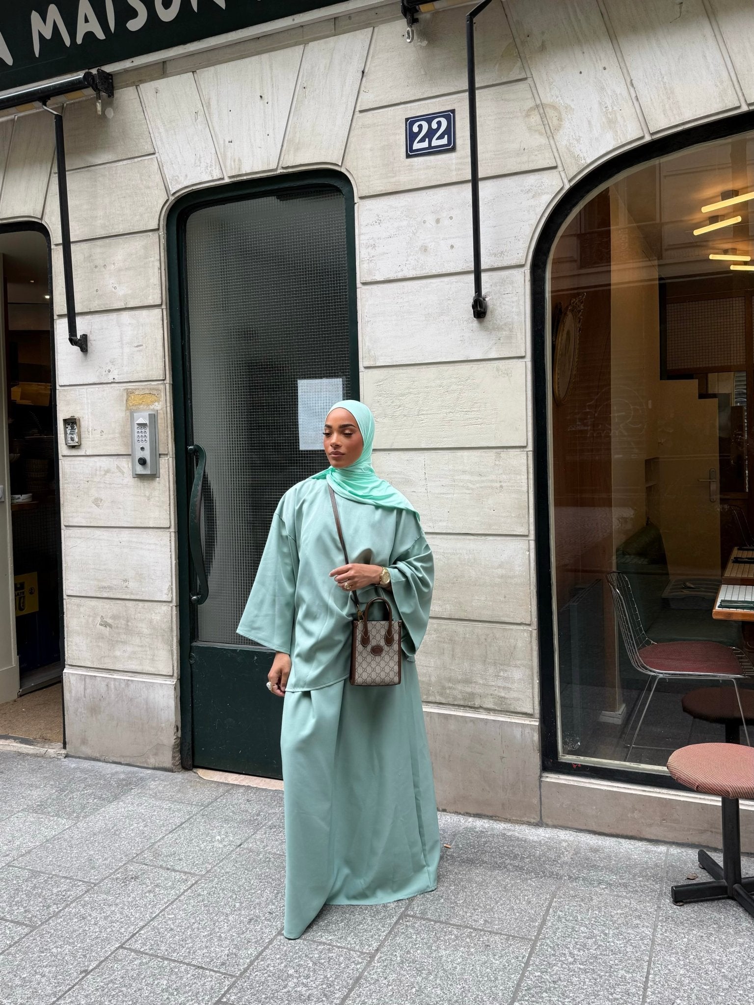 Ensemble Niyya Vieux Bleu Pastel - TAHIRA