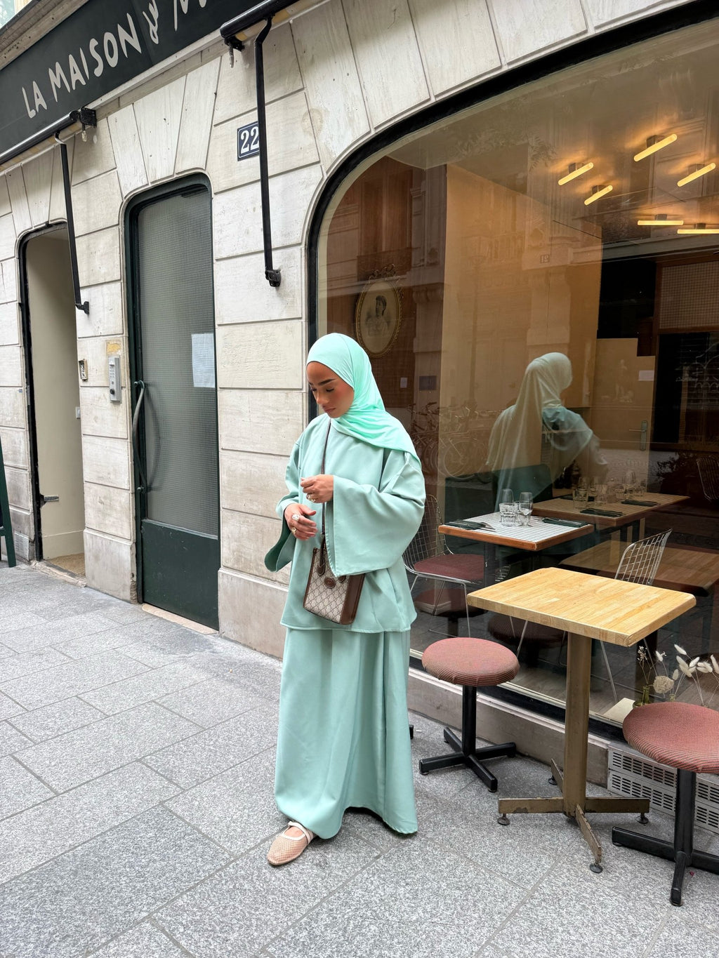 Ensemble Niyya Vieux Bleu Pastel - TAHIRA