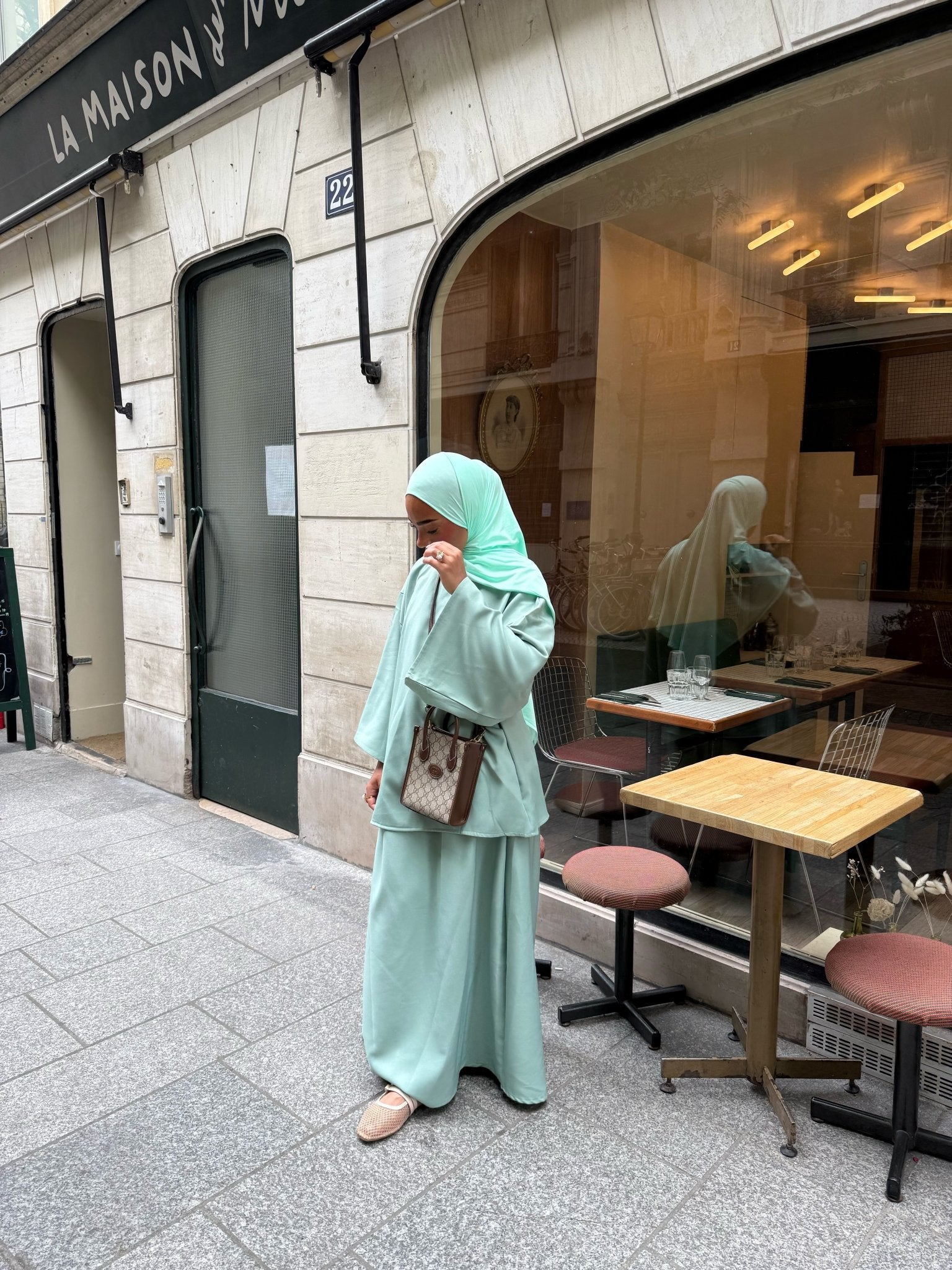 Ensemble Niyya Vieux Bleu Pastel - TAHIRA