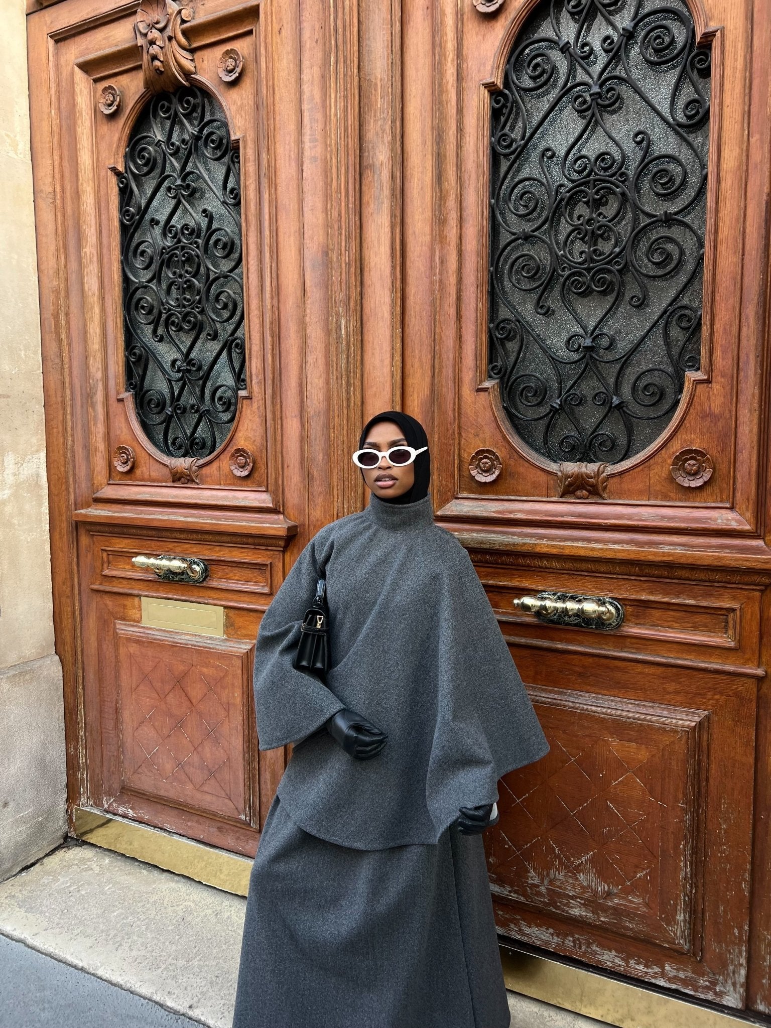 Ensemble Poncho Dana Gris - TAHIRA