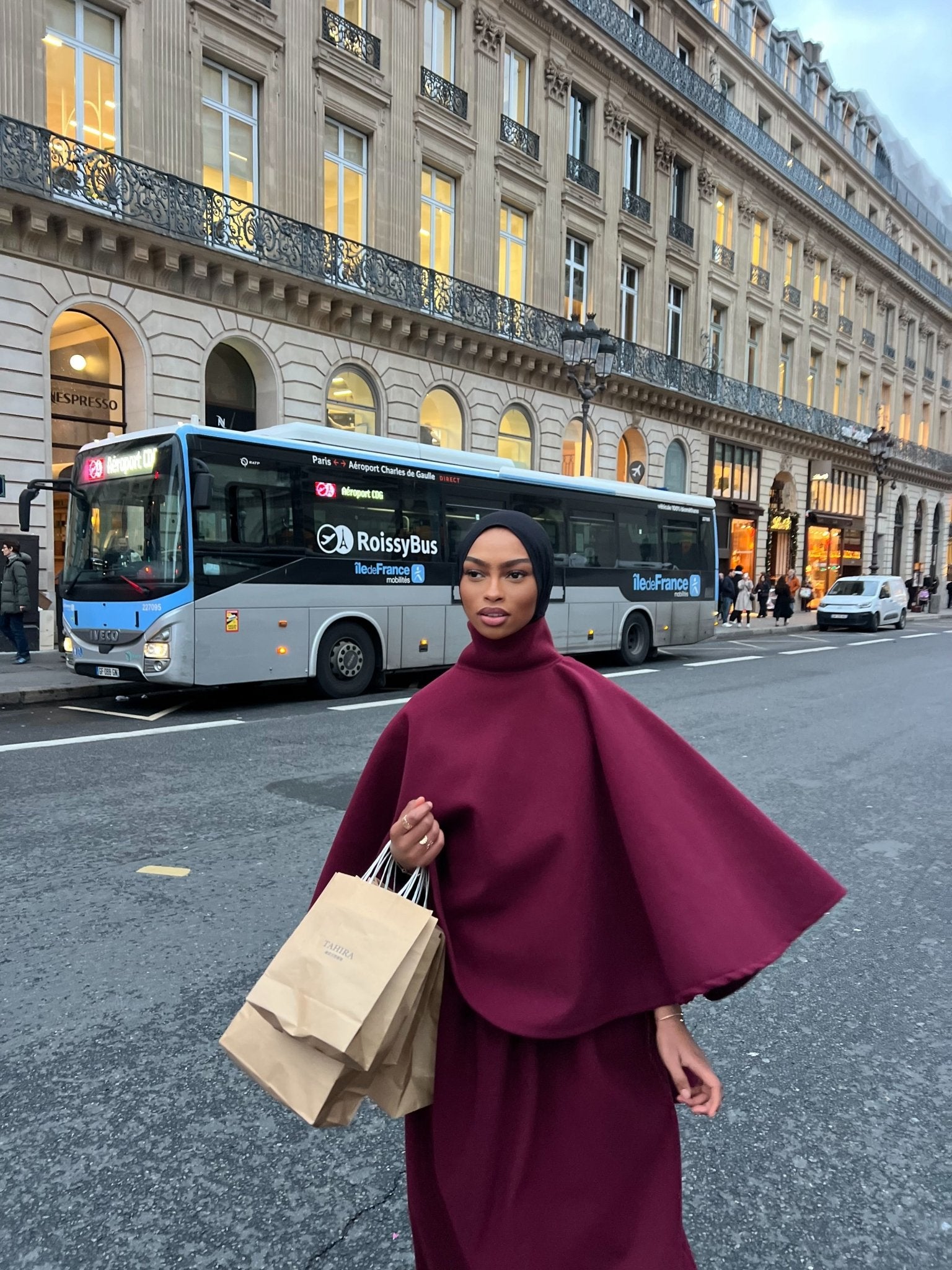 Ensemble Poncho Luna Bordeau - TAHIRA